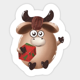New year bull Sticker